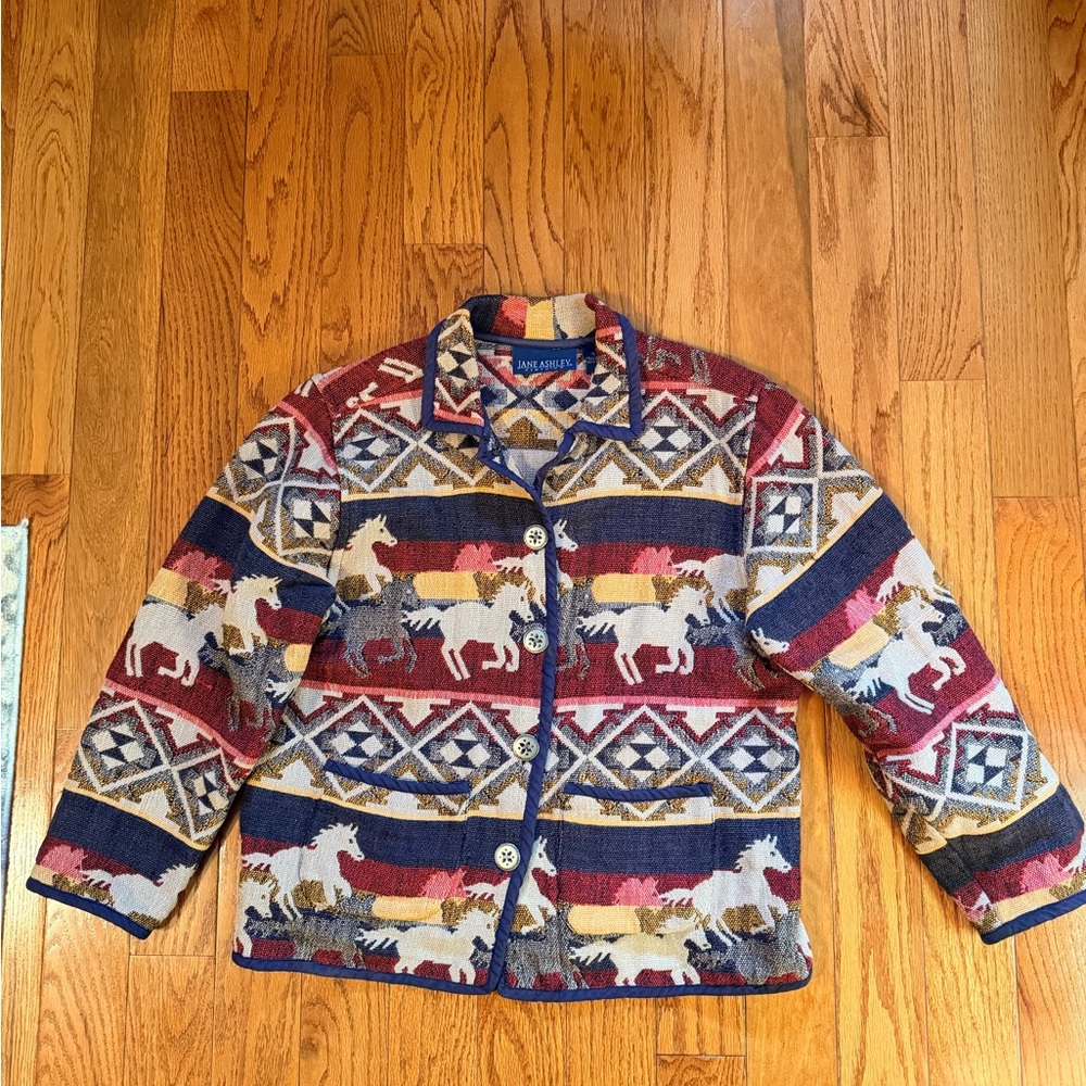 Jane Ashley Colorful Horse Pattern Blazer